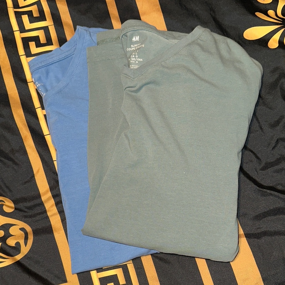 H&M Men's Short Sleeve Tees in Blue and Gray